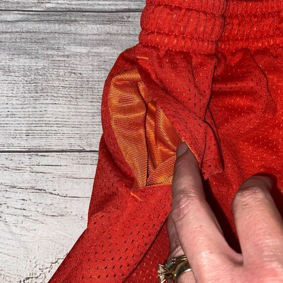 Athletic works youth boys L 10-12 orange athletic shorts w/pockets - Picture 2 of 5